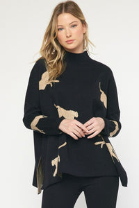 Cheetah Print Sweater Top